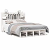 Image de vidaXL Lit en bois massif avec étagère sans matelas blanc 150x200 cm pin