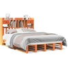 Image de vidaXL Lit en bois massif avec étagère sans matelas brun cireux 160x200 cm