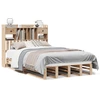 Image de vidaXL Lit en bois massif avec étagère sans matelas 135x190 cm Pin