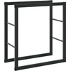 Image de vidaXL Étagère à bois de chauffage noir 55x30x61 cm Acier