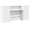 Image de vidaXL Comptoir de réception Blanc 200x50x103,5 cm Bois composite