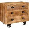 Image de vidaXL Meuble d'appoint marron 70 x 38 x 63 cm en bois massif de manguier