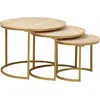 Image de vidaXL : Ensemble de 3 tables gigognes, couleur marron, 54 x 54 x 40 cm