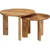Image de vidaXL Tables basses gigognes, lot de 2, marron, bois massif de manguier