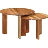 Image de vidaXL Tables basses gigognes, lot de 2, marron, bois massif d'acacia
