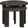 Image de vidaXL Tables basses gigognes, lot de 2, blanc, bois massif de manguier