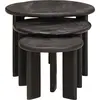 Image de vidaXL Ensemble de 3 tables basses emboîtables, blanc, bois massif de manguier