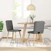 Image de vidaXL Chaise de salle à manger 2 pcs. Tissu gris foncé