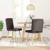 Image de vidaXL Chaise de salle à manger 2 pcs. Marron foncé Tissu