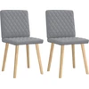 Image de vidaXL Chaise de salle à manger 2 pcs. Tissu gris clair