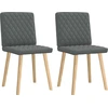 Image de vidaXL Chaise de salle à manger 2 pcs. Tissu gris foncé