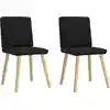 Image de vidaXL Chaise de salle à manger 2 pcs. tissu noir