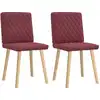Image de vidaXL Chaise de salle à manger 2 pcs. Tissu rouge vin