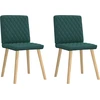Image de vidaXL Chaise de salle à manger 2 pcs. Tissu vert foncé