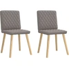 Image de vidaXL Chaise de salle à manger 2 pcs. Tissu taupe
