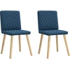 Image de vidaXL Chaise de salle à manger 2 pcs. Bleu Tissu