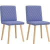 Image de vidaXL Chaise de salle à manger 2 pcs. Tissu bleu jean