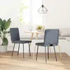 Image de vidaXL Chaise de salle à manger 2 pcs. Gris foncé velours