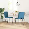 Image de vidaXL Chaise de salle à manger 2 pcs. Bleu velours