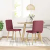 Image de vidaXL Chaise de salle à manger 2 pcs. Tissu rouge vin
