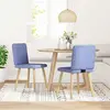 Image de vidaXL Chaise de salle à manger 2 pcs. Tissu bleu jean