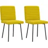 Image de vidaXL Chaise de salle à manger 2 pcs. Jaune velours