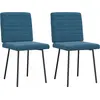 Image de vidaXL Chaise de salle à manger 2 pcs. Bleu velours
