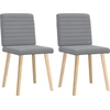 Image de vidaXL Chaise de salle à manger 2 pcs. Tissu gris clair
