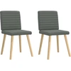 Image de vidaXL Chaise de salle à manger 2 pcs. Tissu gris foncé