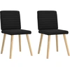 Image de vidaXL Chaise de salle à manger 2 pcs. tissu noir