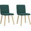 Image de vidaXL Chaise de salle à manger 2 pcs. Tissu vert foncé