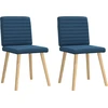 Image de vidaXL Chaise de salle à manger 2 pcs. Bleu Tissu