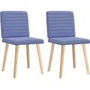 Image de vidaXL Chaise de salle à manger 2 pcs. Tissu bleu jean