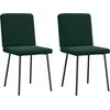 Image de vidaXL Chaise de salle à manger 2 pcs. Vert foncé velours