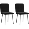 Image de vidaXL Chaise de salle à manger 2 pcs. noir velours