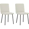 Image de vidaXL Chaise de salle à manger 2 pcs. Velours crème