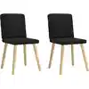 Image de vidaXL Chaise de salle à manger 2 pcs. tissu noir