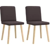 Image de vidaXL Chaise de salle à manger 2 pcs. Marron foncé Tissu