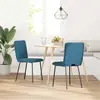 Image de vidaXL Chaise de salle à manger 2 pcs. Bleu velours
