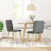 Image de vidaXL Chaise de salle à manger 2 pcs. Tissu gris foncé