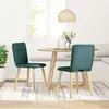 Image de vidaXL Chaise de salle à manger 2 pcs. Tissu vert foncé