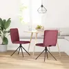 Image de vidaXL Chaise de salle à manger 2 pcs. Tissu rouge vin