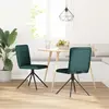 Image de vidaXL Chaise de salle à manger 2 pcs. Tissu vert foncé