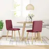 Image de vidaXL Chaise de salle à manger 2 pcs. Tissu rouge vin