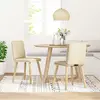 Image de vidaXL Chaise de salle à manger 2 pcs. Tissu crème