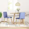 Image de vidaXL Chaise de salle à manger 2 pcs. Tissu bleu jean