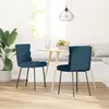 Image de vidaXL Chaise de salle à manger 2 pcs. Bleu velours
