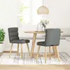 Image de vidaXL Chaise de salle à manger 2 pcs. Tissu gris foncé