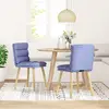 Image de vidaXL Chaise de salle à manger 2 pcs. Tissu bleu jean