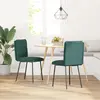 Image de vidaXL Chaise de salle à manger 2 pcs. Vert foncé velours